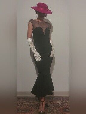 JOVANI BLACK LACE MERMAID BODYCON